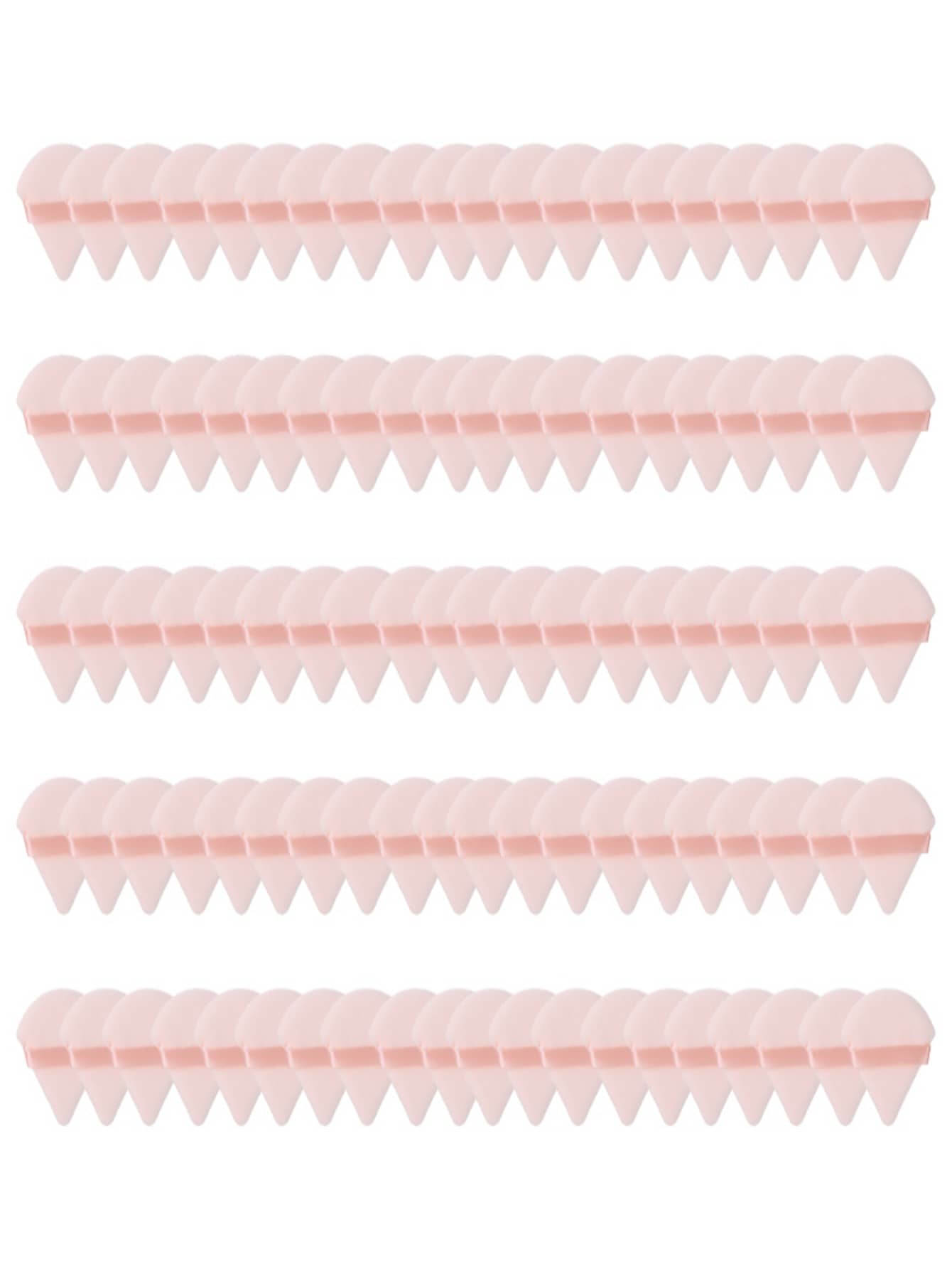 100入組三角形形狀乾粉撲帶短頭髮-超級柔軟材料適用於彩妝塗抹 - 杏色 - 查看 1