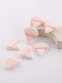 100入組三角形形狀乾粉撲帶短頭髮-超級柔軟材料適用於彩妝塗抹 - 杏色 - 查看 2