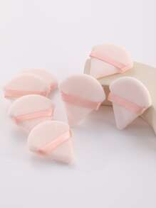 100入組三角形形狀乾粉撲帶短頭髮-超級柔軟材料適用於彩妝塗抹 - 杏色 - 查看 3