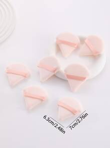 100入組三角形形狀乾粉撲帶短頭髮-超級柔軟材料適用於彩妝塗抹 - 杏色 - 查看 6