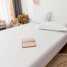 水洗床墊套,床墊保護裝置,彈性床罩,防塵,防滑 - 純白 - 查看 4