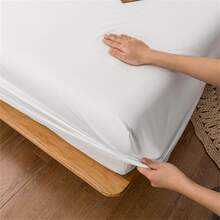 水洗床墊套,床墊保護裝置,彈性床罩,防塵,防滑 - 純白 - 查看 8