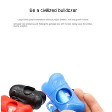 Pet Bone-shaped Shell Poop Bag Separator Dog Garbage Bag Storage Box Poop Bag Hanging Shell (with Garbage Bag) - Multicolor - View 4