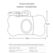 Pet Bone-shaped Shell Poop Bag Separator Dog Garbage Bag Storage Box Poop Bag Hanging Shell (with Garbage Bag) - Multicolor - View 6