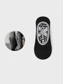 运动户外专业瑜伽袜子女船袜初学者室内健身普拉提春秋运动硅胶防滑袜子 - 黑色 - 查看 3