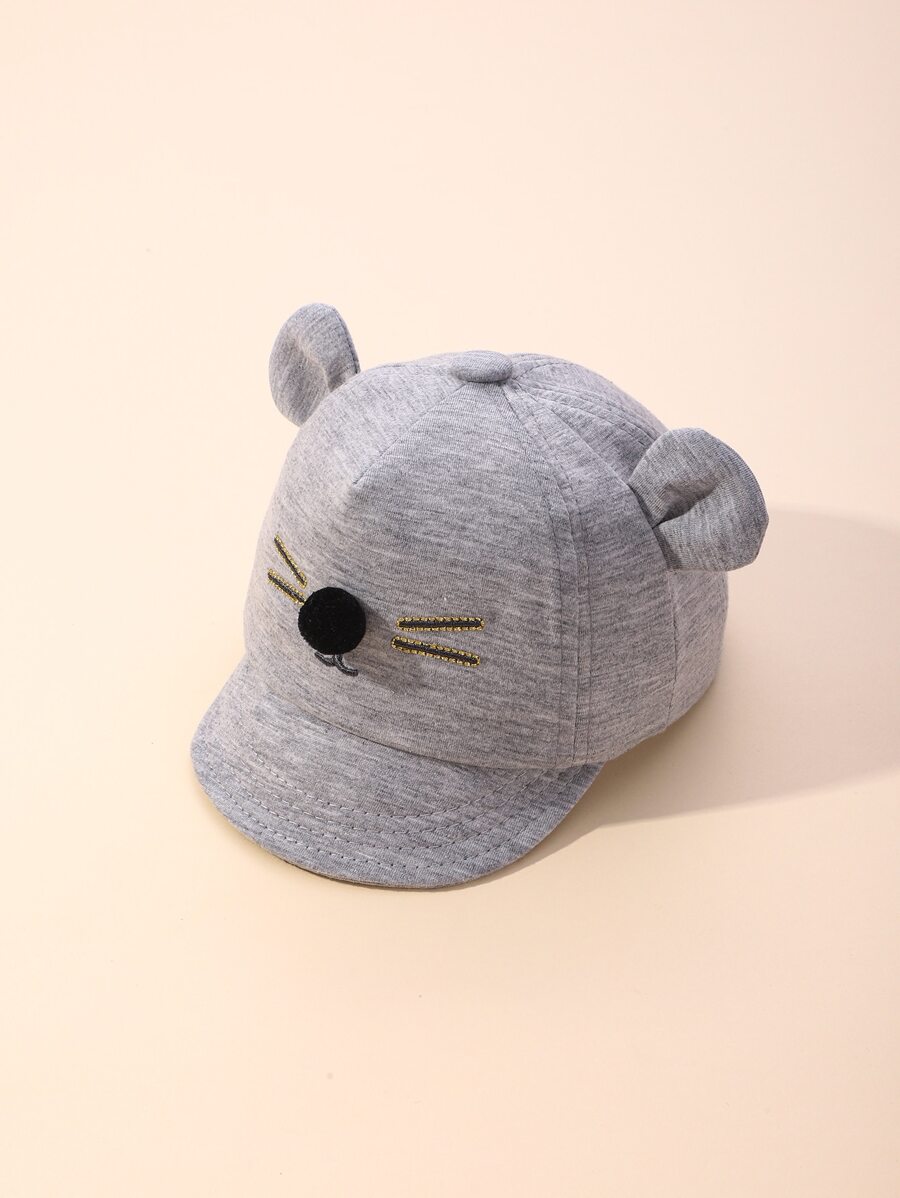 1入組嬰兒刺繡3D裝飾用品棒球帽,戶外可調節休閒帽 - 淺灰色 - 查看 1