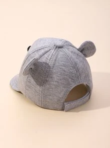 1入組嬰兒刺繡3D裝飾用品棒球帽,戶外可調節休閒帽 - 淺灰色 - 查看 3