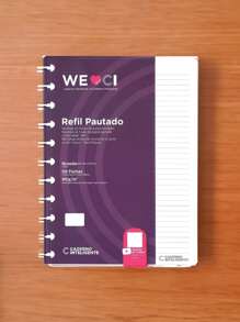 Refil Pautado Grande Para Caderno Inteligente com 50 Folhas - Branco - Visão 1