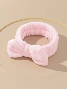 1入組素色柔軟的髮帶,寬邊髮箍,用於清洗和適用於口罩,高分髮飾 - 粉色 - 查看 2