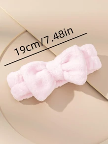 1入組素色柔軟的髮帶,寬邊髮箍,用於清洗和適用於口罩,高分髮飾 - 粉色 - 查看 5