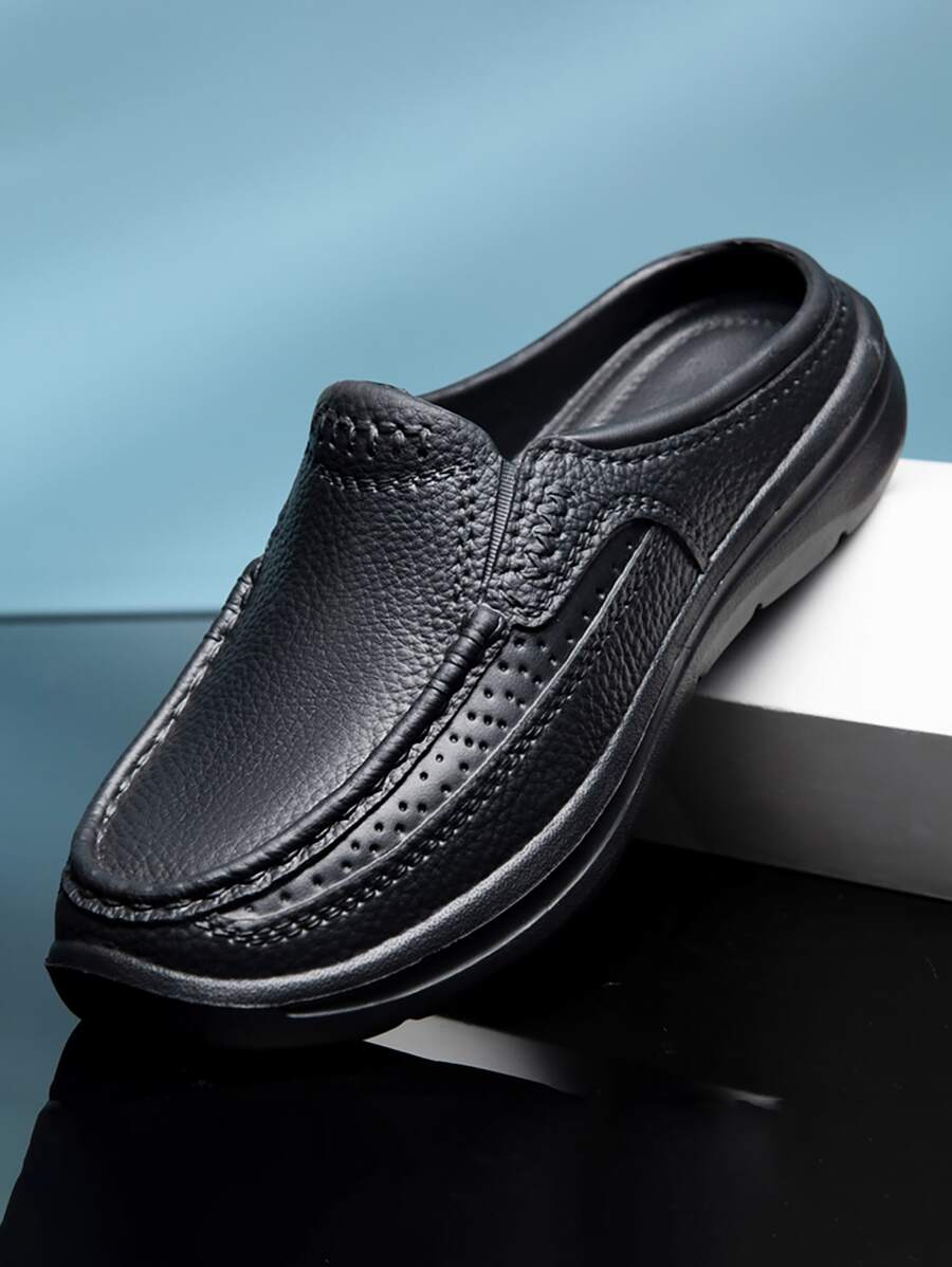 1 par de zapatos nuevos con estilo, antideslizantes y resistentes al agua, adecuados para chef, conductor, enfermera, jardinero, etc. - Negro - Ver 1