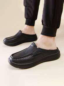 1 par de zapatos nuevos con estilo, antideslizantes y resistentes al agua, adecuados para chef, conductor, enfermera, jardinero, etc. - Negro - Ver 2