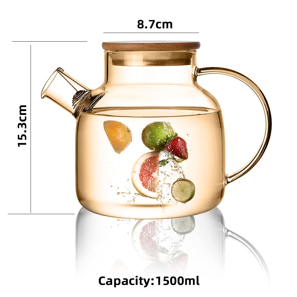 Glass Teapot Stovetop & Microwave Safe Water Jug, Glass Borosilicate