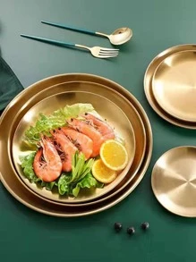 Stainless Steel Korean Bbq Grill Plate, Fruit & Snacks Serving Tray, Jewelry Organizer, Self-Service Buffet Plate, Multi-Size (5.5-15.7 Inches)Christmas Gift,School Supplies