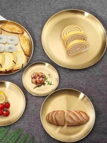 Stainless Steel Korean Bbq Grill Plate, Fruit & Snacks Serving Tray, Jewelry Organizer, Self-Service Buffet Plate, Multi-Size (5.5-15.7 Inches)Christmas Gift,School Supplies