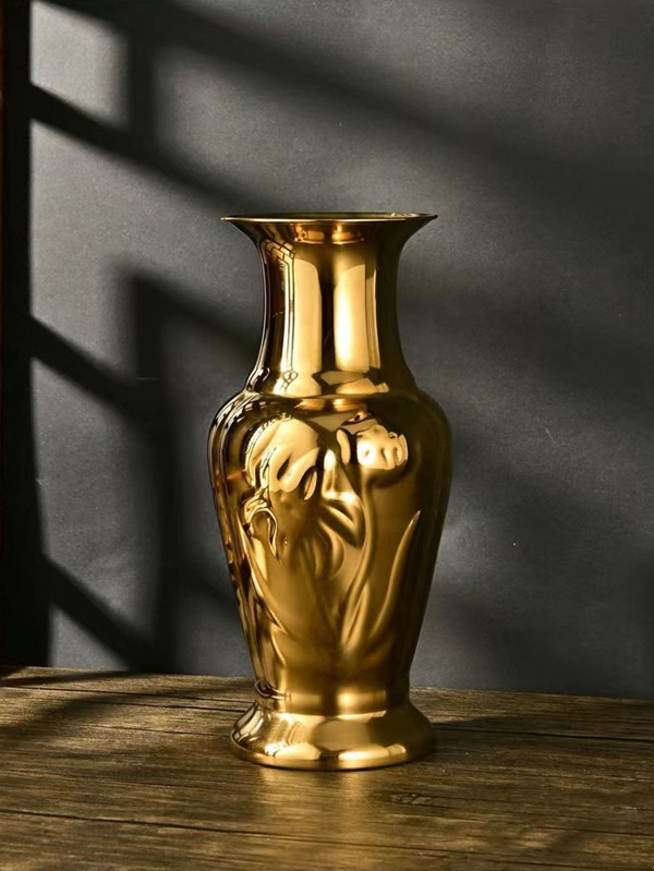 Embossed Stainless Steel Floor Vase SHEIN USA