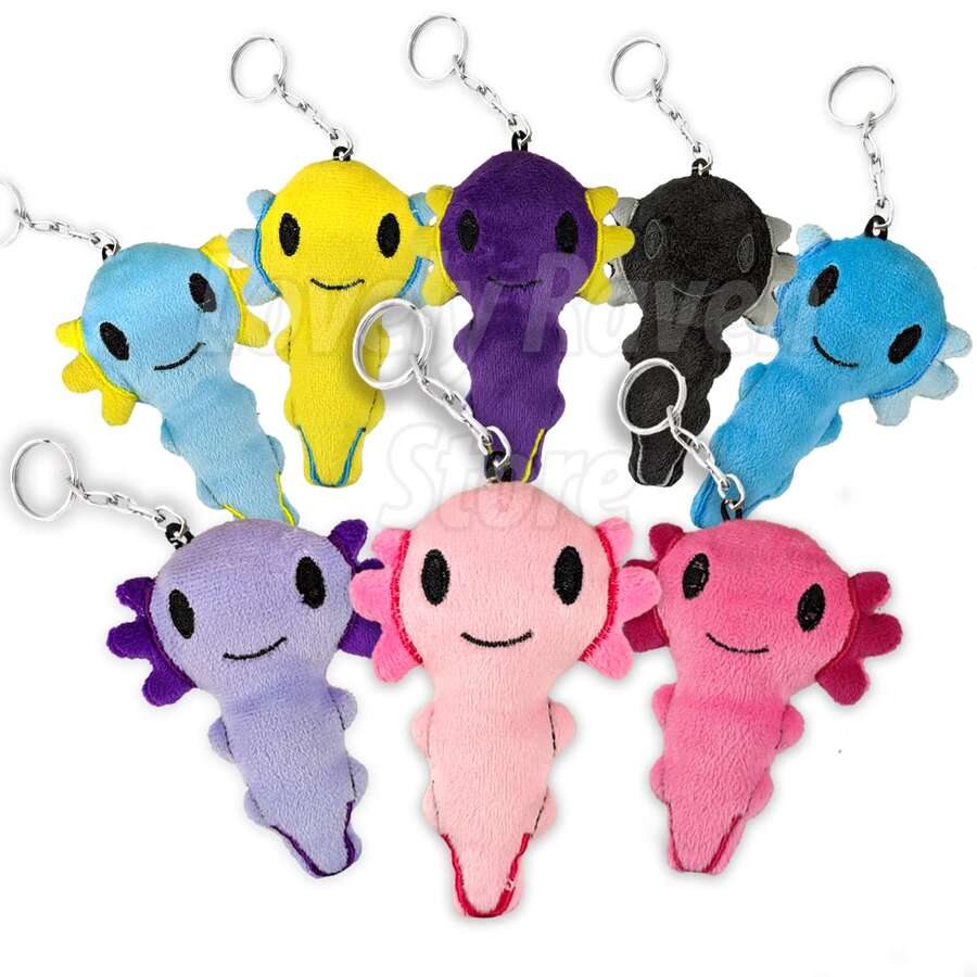 llaveros ajolote kit de 8 llaveros de peluche de colores surtidos accesorios moda - Multicolor - Ver 1