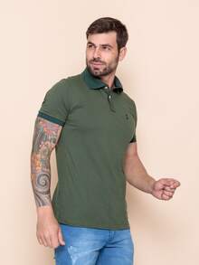 Men Polo Shirts - 黑色 - 查看 2