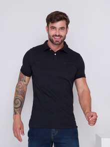 Men Polo Shirts - 黑色 - 查看 3