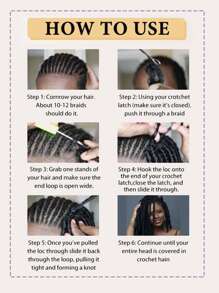 1入組彈力麻花鉤針人造發8英寸合成短捲髮接發 - 彩色 - 查看 7