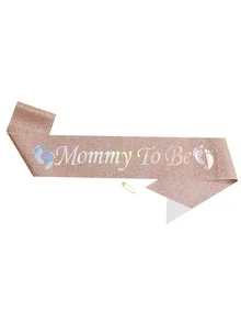 Set de 2 piezas Corona y Faja para Mamá Futura para Baby Shower, Día de la Madre, Fiesta de Cumpleaños, Accesorios para Fotos - Multicolor - Ver 2