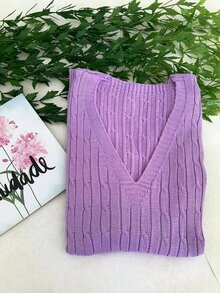 Women Sweaters - Màu tím - Xem 3