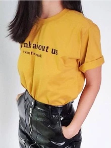 Women T-Shirts - 芥末黃 - 查看 3