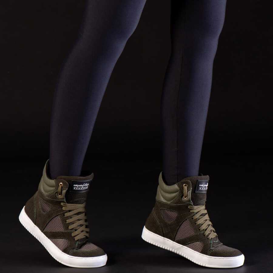 Pettinari Women Wedge Sneakers - 軍綠色 - 查看 1