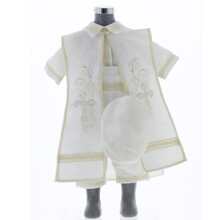 Ropon para Bautizo de Niño Beige 3466 Tallas 0 a 2 Años - Beis - Ver 2