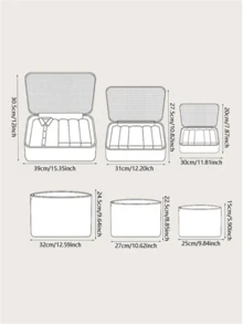 6 piezas simple poliéster de viaje Bolsas de almacenamiento , clásico durable azul marino plegable Bolsas de almacenamiento para casa con de viaje