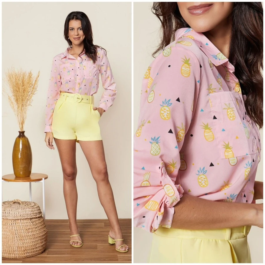 Women Blouses - 粉色 - 查看 1