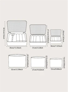 6 piezas simple poliéster de viaje Bolsas de almacenamiento , clásico durable gris plegable Bolsas de almacenamiento para casa con de viaje