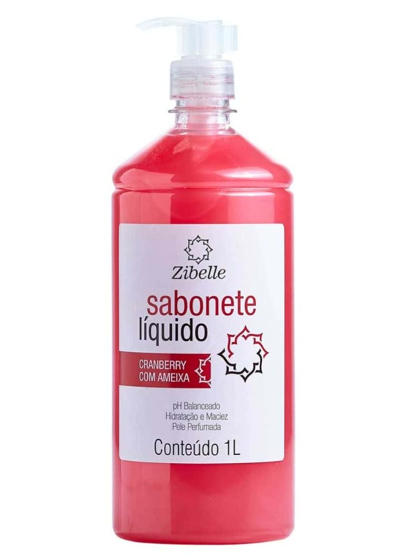 Sabonete Líquido Cranberry com Ameixa pH Balanceado Maciez e Hidratação com Válvula Zibelle 1L