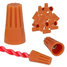 Bolsa con Capuchones Para Cable Conector Campana Calibre 12 a 14 AWG Con 100 piezas. - Naranja - Ver 1