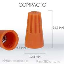 Bolsa con Capuchones Para Cable Conector Campana Calibre 12 a 14 AWG Con 100 piezas. - Naranja - Ver 4