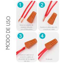 Bolsa con Capuchones Para Cable Conector Campana Calibre 12 a 14 AWG Con 100 piezas. - Naranja - Ver 3
