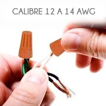 Bolsa con Capuchones Para Cable Conector Campana Calibre 12 a 14 AWG Con 100 piezas. - Naranja - Ver 6