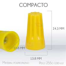 Bolsa con Capuchones Para Cable Conector Campana Calibre 10 a 12 AWG Con 100 pzs - Amarillo - Ver 4