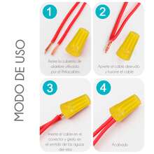 Bolsa con Capuchones Para Cable Conector Campana Calibre 10 a 12 AWG Con 100 pzs - Amarillo - Ver 3