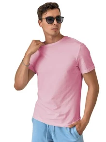 Men T-Shirts - 淺粉色 - 查看 2