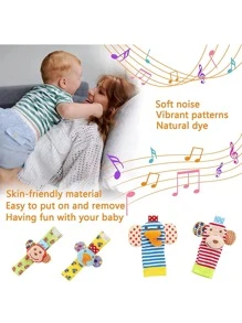 Baby Rattles Toys , Infant Newborn Baby Toys  Girl Boy Gifts Set With Wrist Rattle Socks (Some Parts May Be Random) - Multicolor - View 6