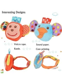 Baby Rattles Toys , Infant Newborn Baby Toys  Girl Boy Gifts Set With Wrist Rattle Socks (Some Parts May Be Random) - Multicolor - View 5