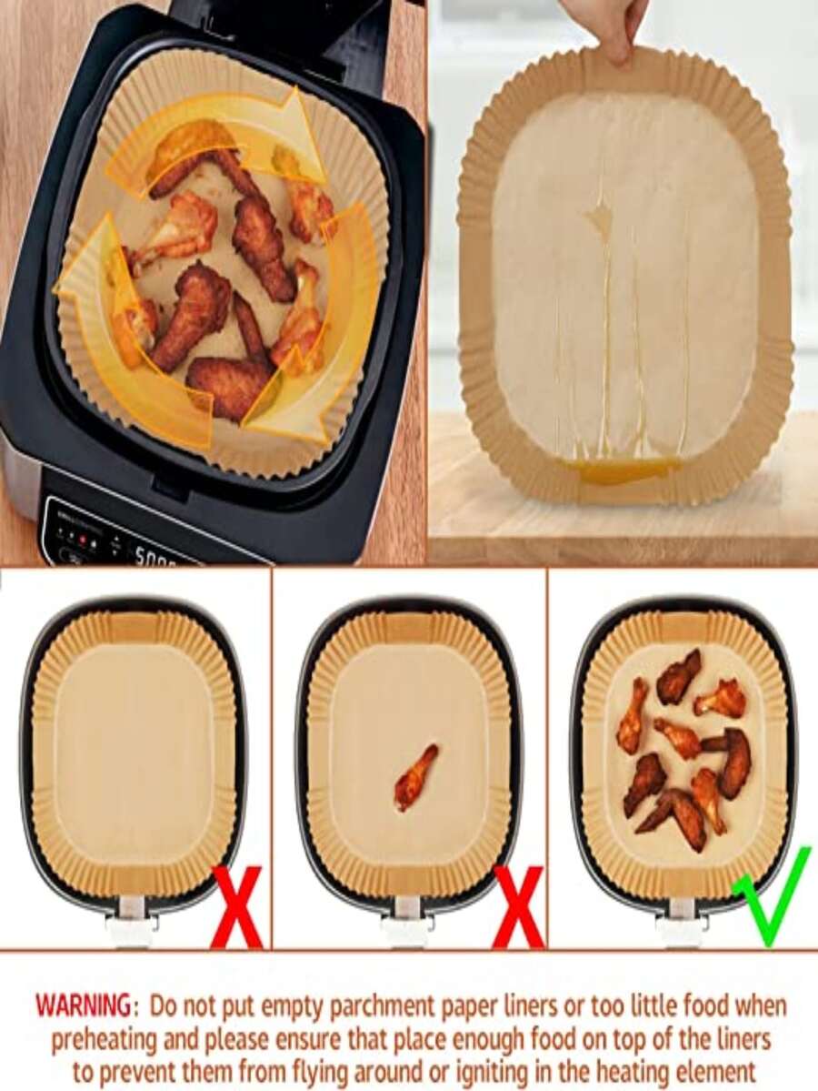 Air Fryer Liners For 50 Pieces Disposable Air Fryer Paper Parchment