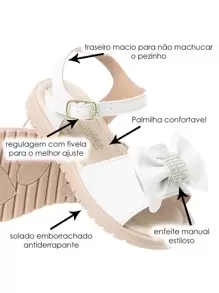 Kids Flat Sandals - trắng - Xem 2