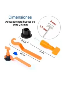 Kit 50 Piezas Sistema Nivelador Azulejo Loseta Piso Reutilizable Util Vmingo Mexico - Naranja - Ver 5