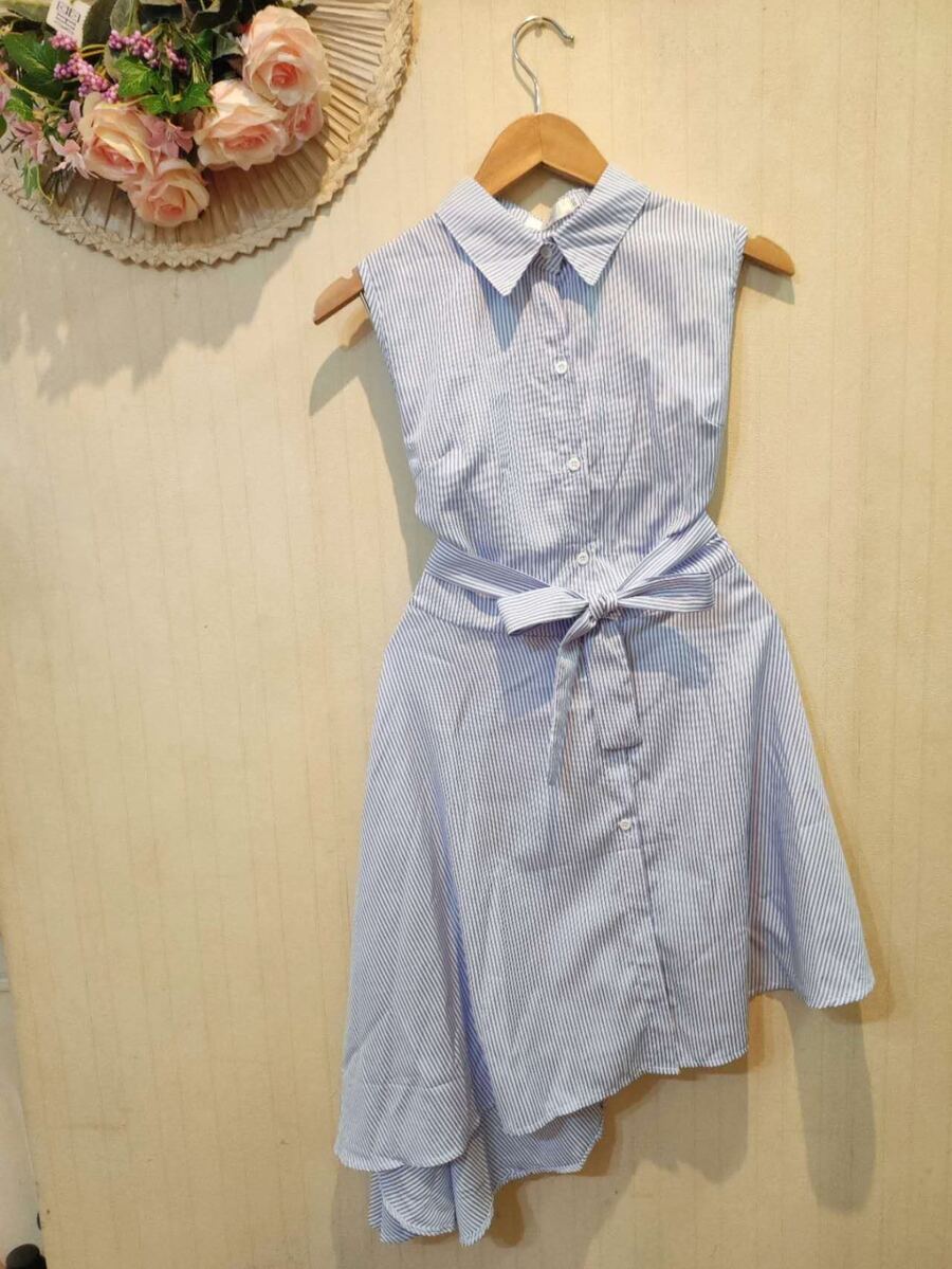 Women Dresses - 藍白色 - 查看 1