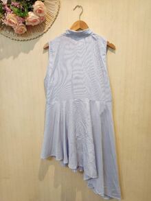 Women Dresses - 藍白色 - 查看 2