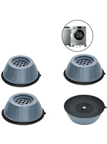 KIT DE BASES PROTETORAS PARA ELETRODOMESTICOS / PÉ NIVELADOR ANTIDERRAPANTE LAVA E SECA MOVEIS DE PLASTICO REDONDO 4 PECAS