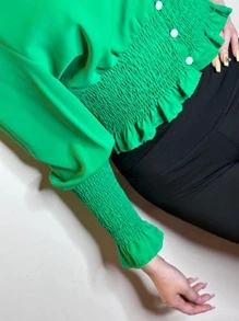 Women Tops - 綠色 - 查看 5