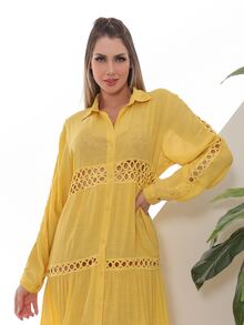 Women Cover Ups - 黃色 - 查看 3